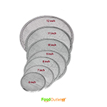 7 Multi Size Aluminum Pizza Screen/Mesh Size are 6 to 12 inches Diameter.
