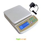 Electronic Kitchen Digital Weighing Scale with Tare Function with Adaptor (10 Kg) - White