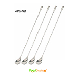 Stainless Steel Bar Spoon, Bar Spoons, Twist-Neck Set of 4