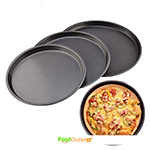 Carbon Steel Pizza Pan Set - 3 Piece, Black (20cm, 23cm, 25cm)