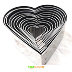 Cookie Cutter- Steel Commercial Heart Shaped  (Set of 12 Cutters)