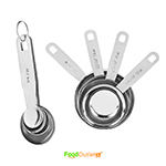 Set of 8 pcs Stainless Steel Professional Quality for Baking, Cooking – 4 Stackable Measuring Cups and 4 Stackable Measuring Spoons