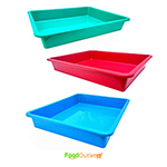 Plastic Rectangular Shape Multipurpose Organizer Tray (L 38 cm X B 30 cm X H 6 cm) Multi Colour - Pack of 3