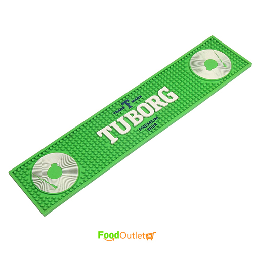 Tuborg Design PVC Rubber Drip Spill Drink Service Bar Mat- 23x5 Inches