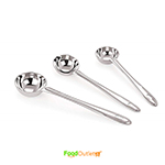 Stainless Steel Deep Ladle | Soup/Milk Ladle/Karchi | Cooking and Serving Spoon for Kitchen (Pack of 3, Deep Ladle)