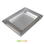 Aluminum Patti Tray, (12"-13"-14"-16"), 4 Pc Set, Silver