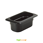 1/9 Black Polycarbonate GN Pan/ Gastronorm Pan - Without Lid - All Depths/Heights - Heavy Duty